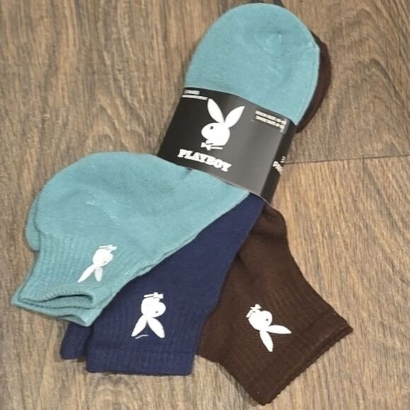 Playboy Bunny Logo 3-PK Quarter Socks - Picture 3 of 5